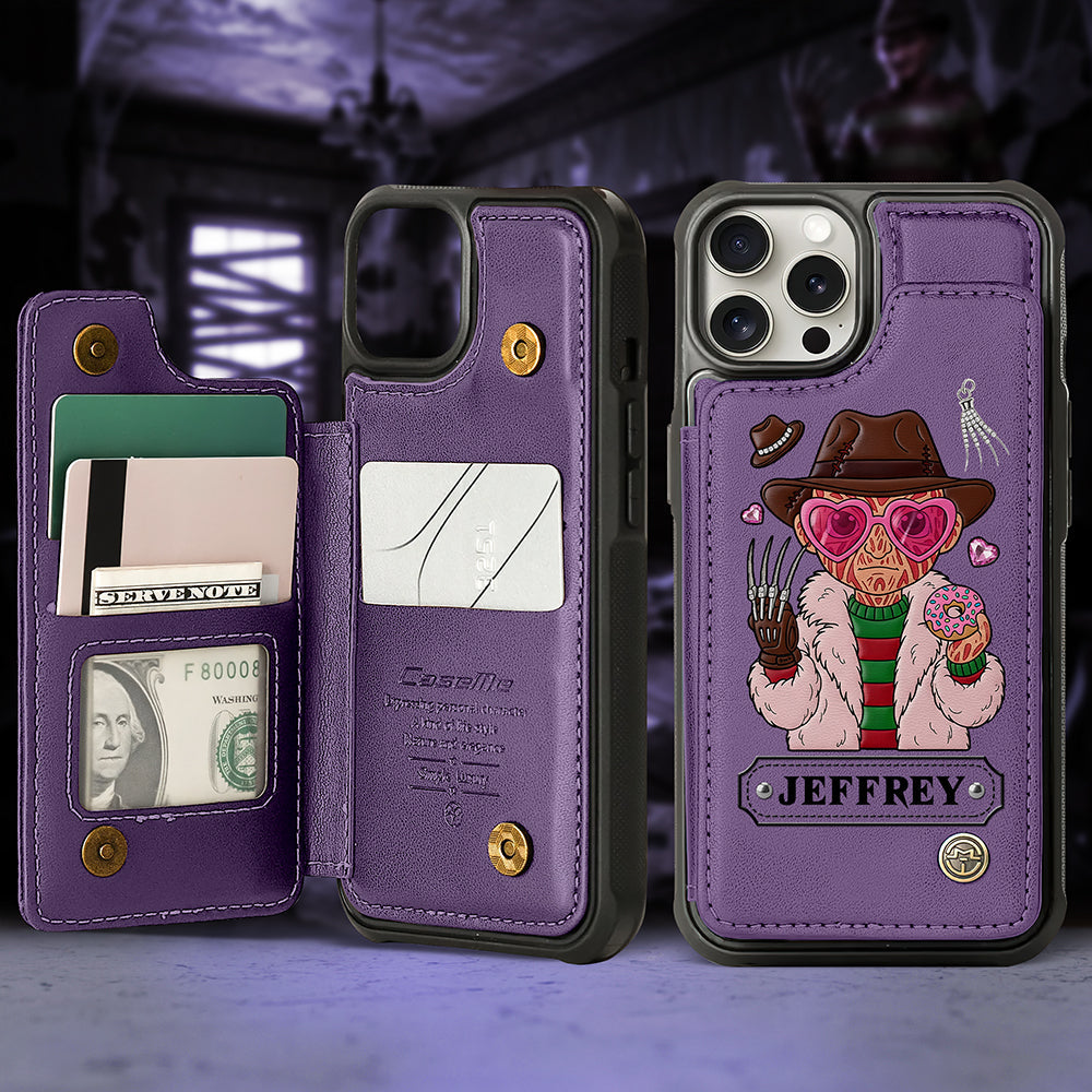 "Embrace Your Inner Horror!" - Horror Character Leather Flip Wallet Phone Case - Personalized Gift for Horror Lovers Phone Case PopCulturePrints