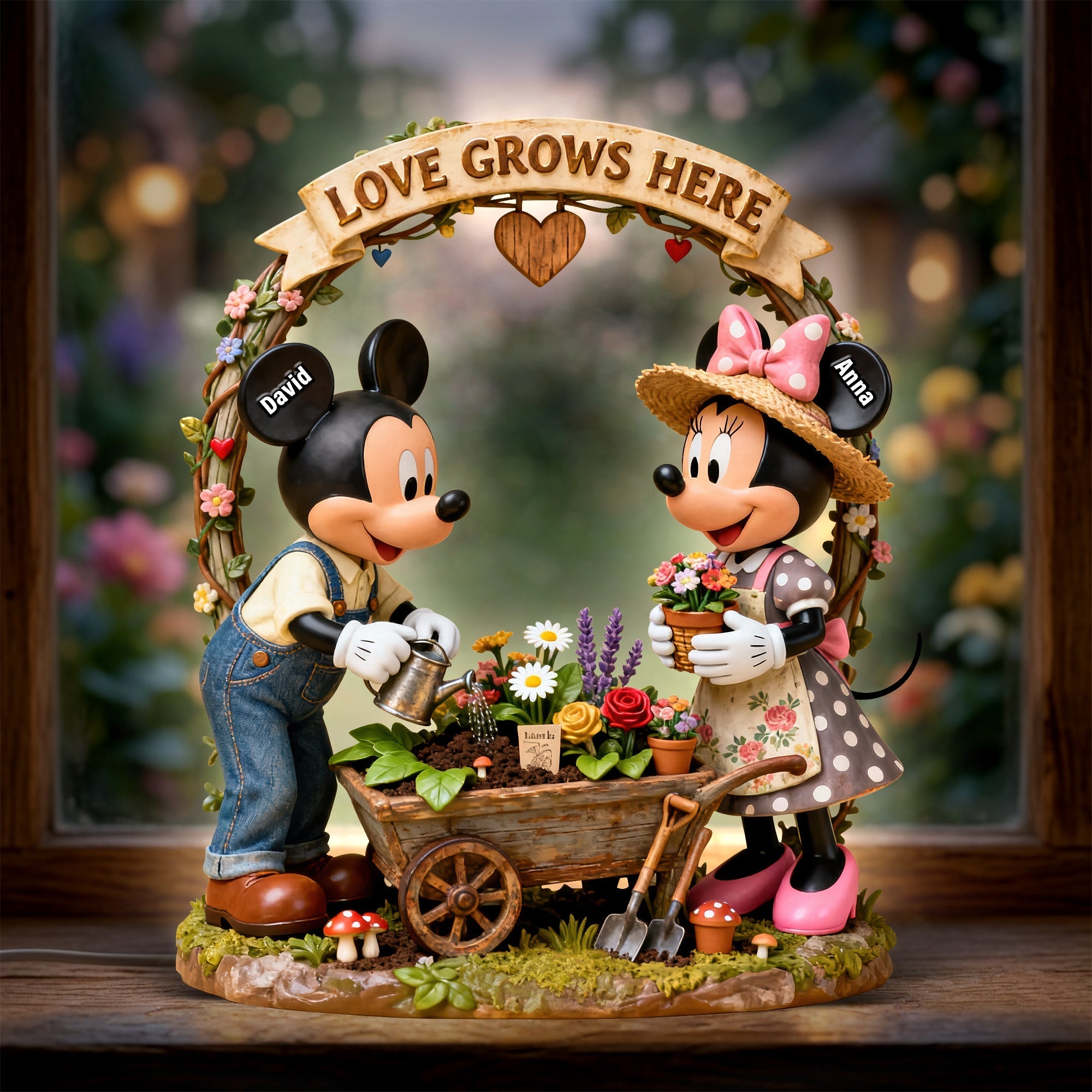 Love Grows Here Light Box - Personalized Couples Gift Light Box PopCulturePrints