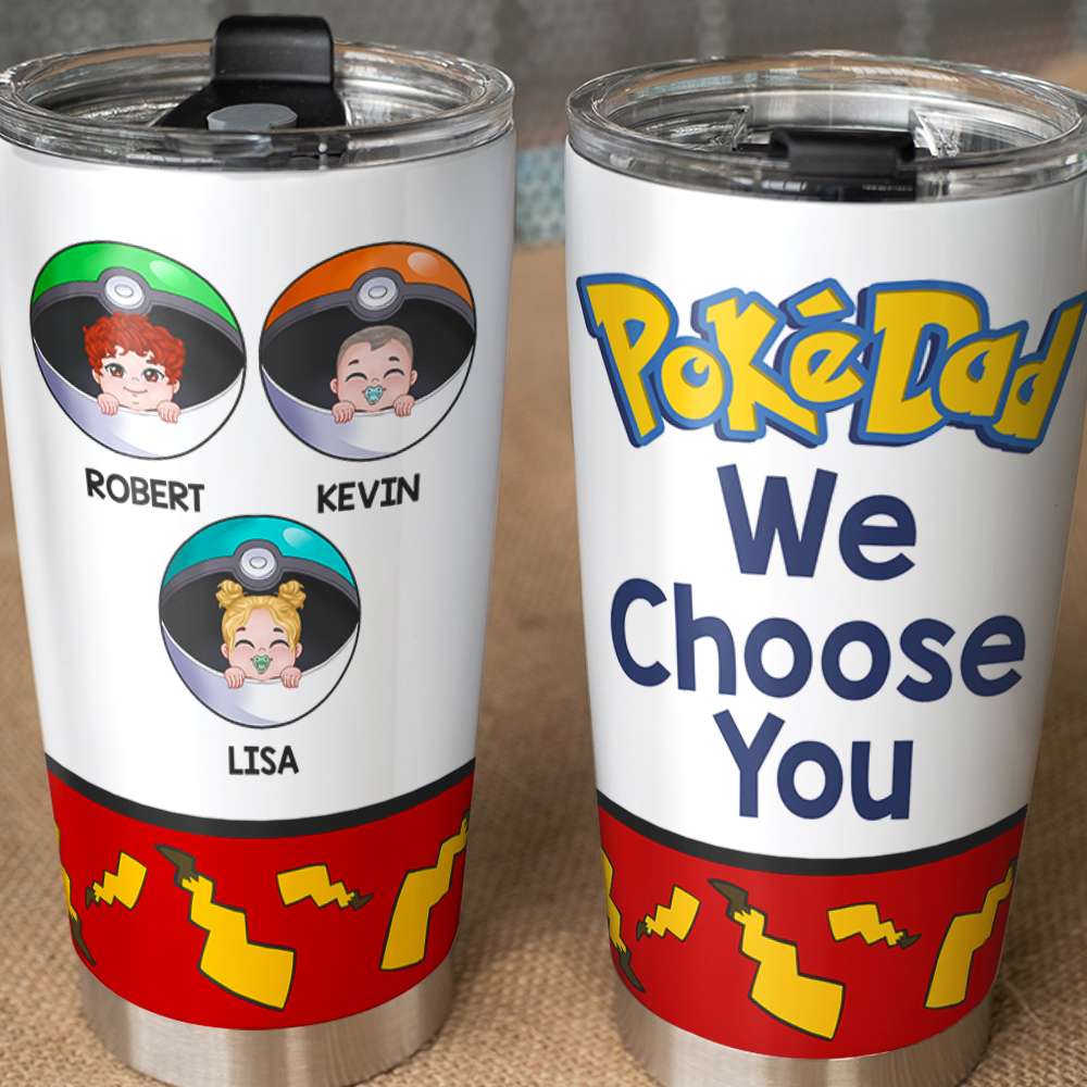 Personalized PokeDad Tumbler Cup - Unique Gift for Father's Day