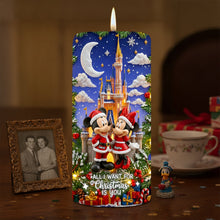 Load image into Gallery viewer, All I Want For Christmas Is You - Personalized Romantic Couple LED Candle Led Candle PopCulturePrints
