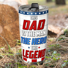 Load image into Gallery viewer, Personalized Hero Dad Tumbler - Custom Superhero Gift Tumbler Cup PopCulturePrints
