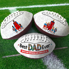 Load image into Gallery viewer, &quot;You&#39;re Our Superhero!&quot; Best Dad Ever - Personalized American Football Gift for Dad American Football PopCulturePrints
