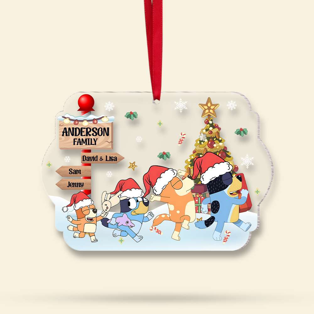 Personalized Family Christmas Ornament - Acrylic Keepsake with Festive Design