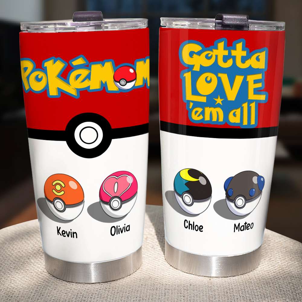 Celebrate Mom's Power with Love | Personalized Mom Tumbler - Custom Gift for Mom, Grandma & More! Tumbler Cup PopCulturePrints