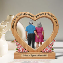 Load image into Gallery viewer, I Promise to Still Grab Your Butt - Personalized Old Couple Acrylic Plaque Shaped Plaques PopCulturePrints
