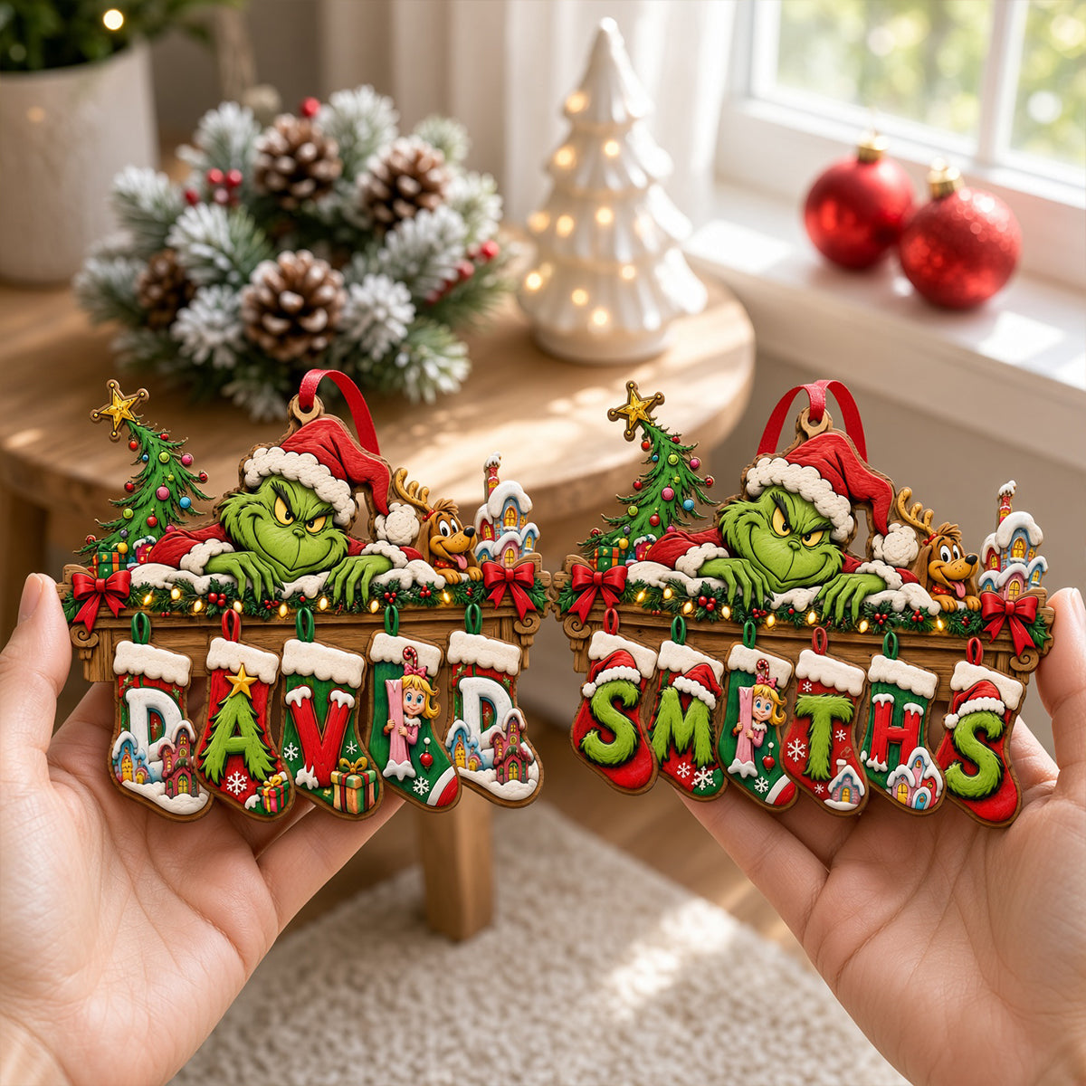 "Make This Christmas Special!" - Personalized Name Art Alphabet Stocking Ornament - Custom Gift for Family, Friends, and Loved Ones