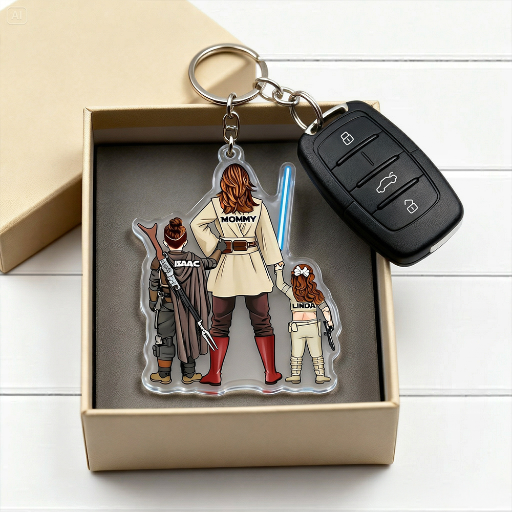 "A Gift from the Galaxy: Personalized Keychain for the Cosmic Mom" - Custom Keychain for Mom & Grandma Keychains PopCulturePrints