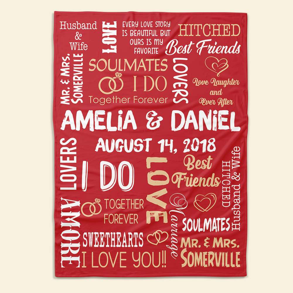 Personalized Soulmate Blanket for Couples - Custom Couple Gift Blanket PopCulturePrints
