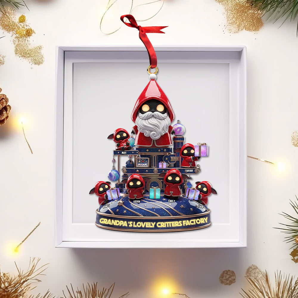 “Bringing Joy from Grandpa's Factory!” Personalized Christmas Ornament Gift for Grandparents, Kids, and Family Ornament PopCulturePrints