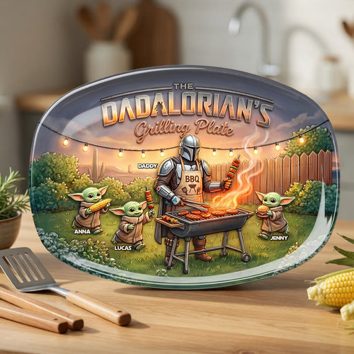 “Grill Like a Hero!” - Personalized Grilling Plate - Gift for Dads, Grandpas & BBQ Lovers Plates PopCulturePrints
