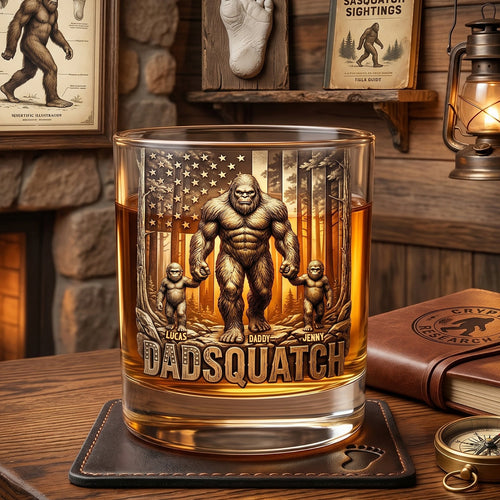 Celebrate Wild Dad Energy - Personalized Round Glass Gift for Dads & Grandpas Glass PopCulturePrints