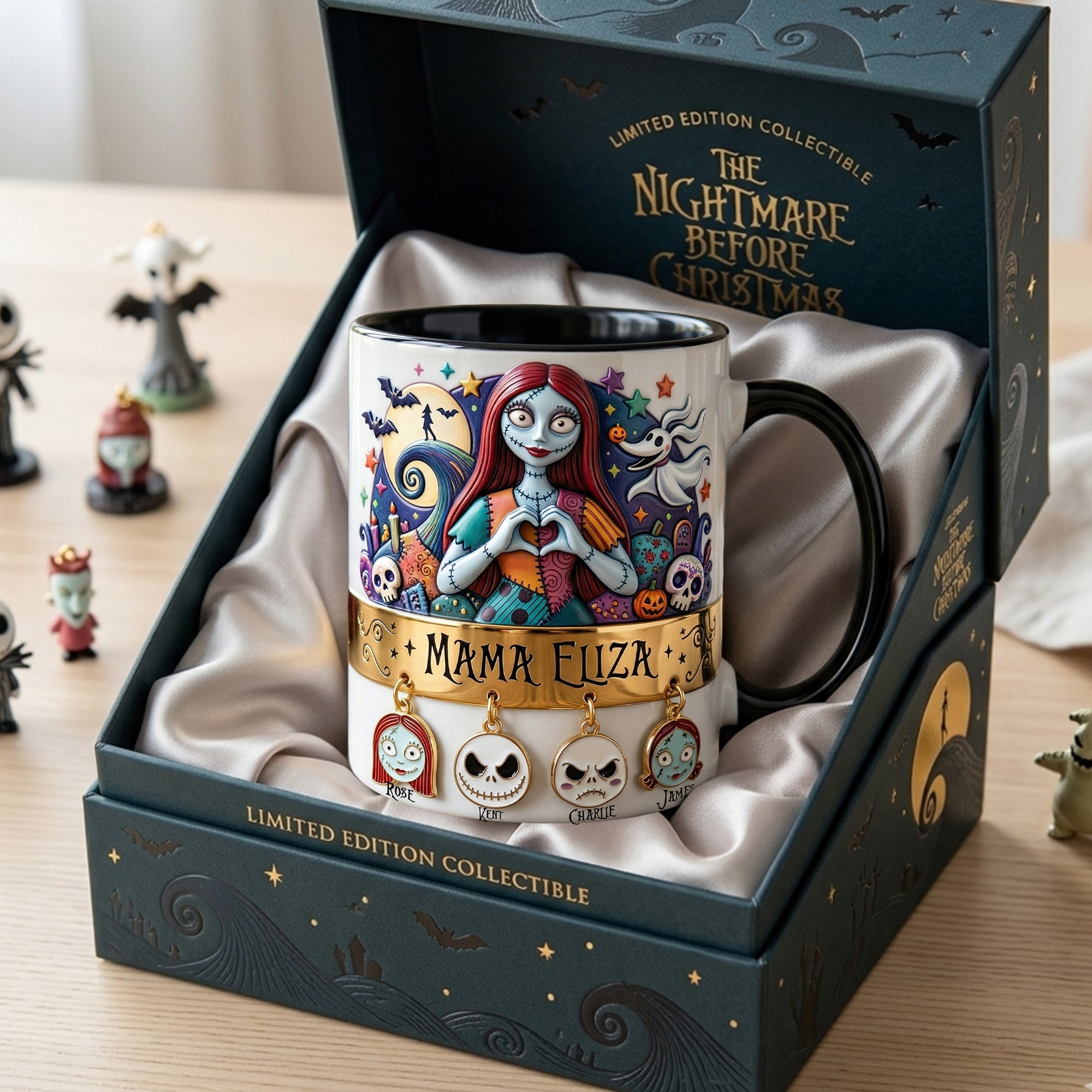 "Celebrate Spooky Moments with Love" - Personalized Spooky Mom and Kids Coffee Mug - Perfect Gift for Moms, Grandmas, and More Coffee Mug PopCulturePrints