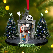 Load image into Gallery viewer, Let&#39;s Bone! Mischievous Spooky Couple Christmas Ornament - Personalized Gift for Couples Ornament PopCulturePrints

