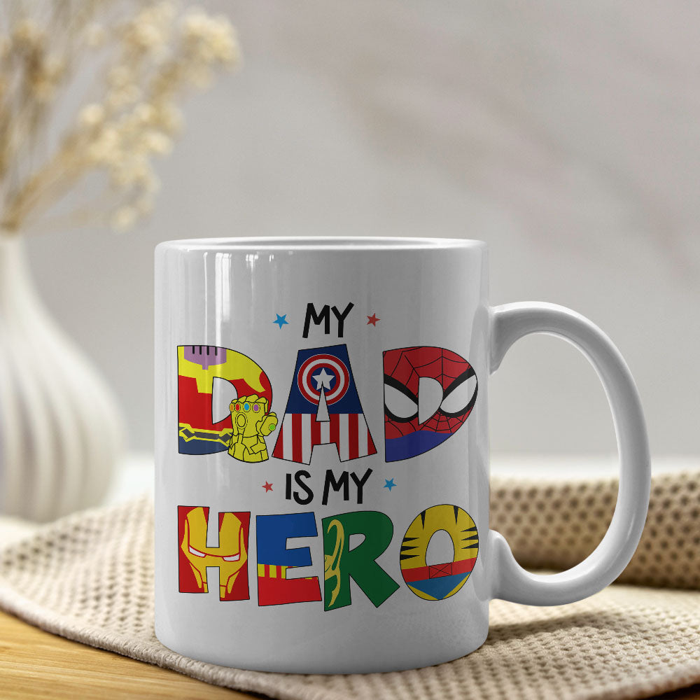 Superhero Dad Personalized Mug - Father's Day Gift Coffee Mug PopCulturePrints