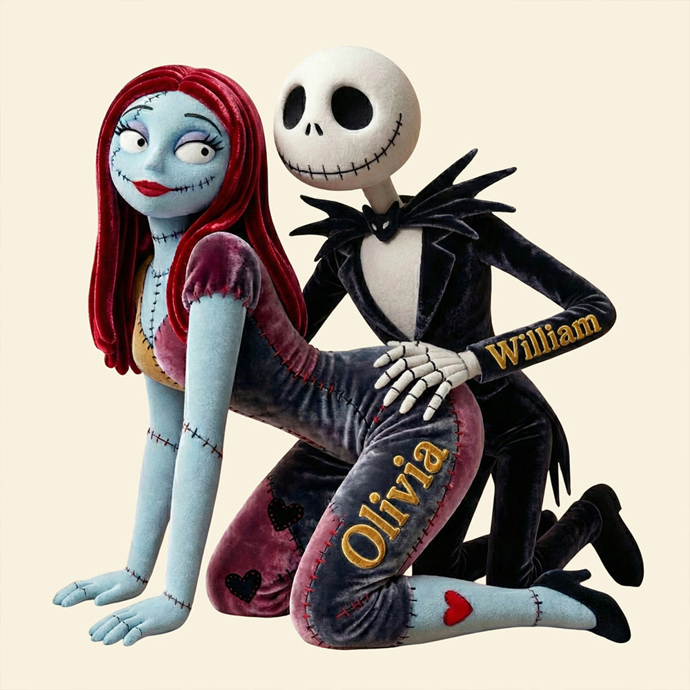 "Love Beyond Death, Your Custom Gothic Romance" - Gothic Romance Couple Pillow, Personalized Gift for Couples, Friends, and Loved Ones Pillow PopCulturePrints