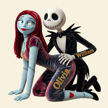 Load image into Gallery viewer, "Love Beyond Death, Your Custom Gothic Romance" - Gothic Romance Couple Pillow, Personalized Gift for Couples, Friends, and Loved Ones Pillow PopCulturePrints
