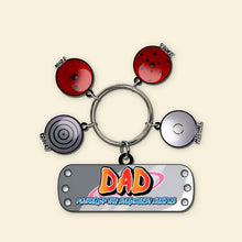 Load image into Gallery viewer, Personalized Gamer Dad Keychain with Ninja Eye Charms Keychains PopCulturePrints
