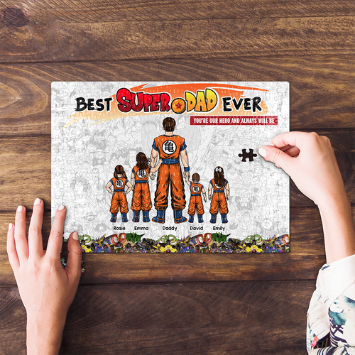 Best Super Dad Ever Jigsaw Puzzle - You're Our Hero | Personalized Gift for Dads Jigsaw Puzzles PopCulturePrints
