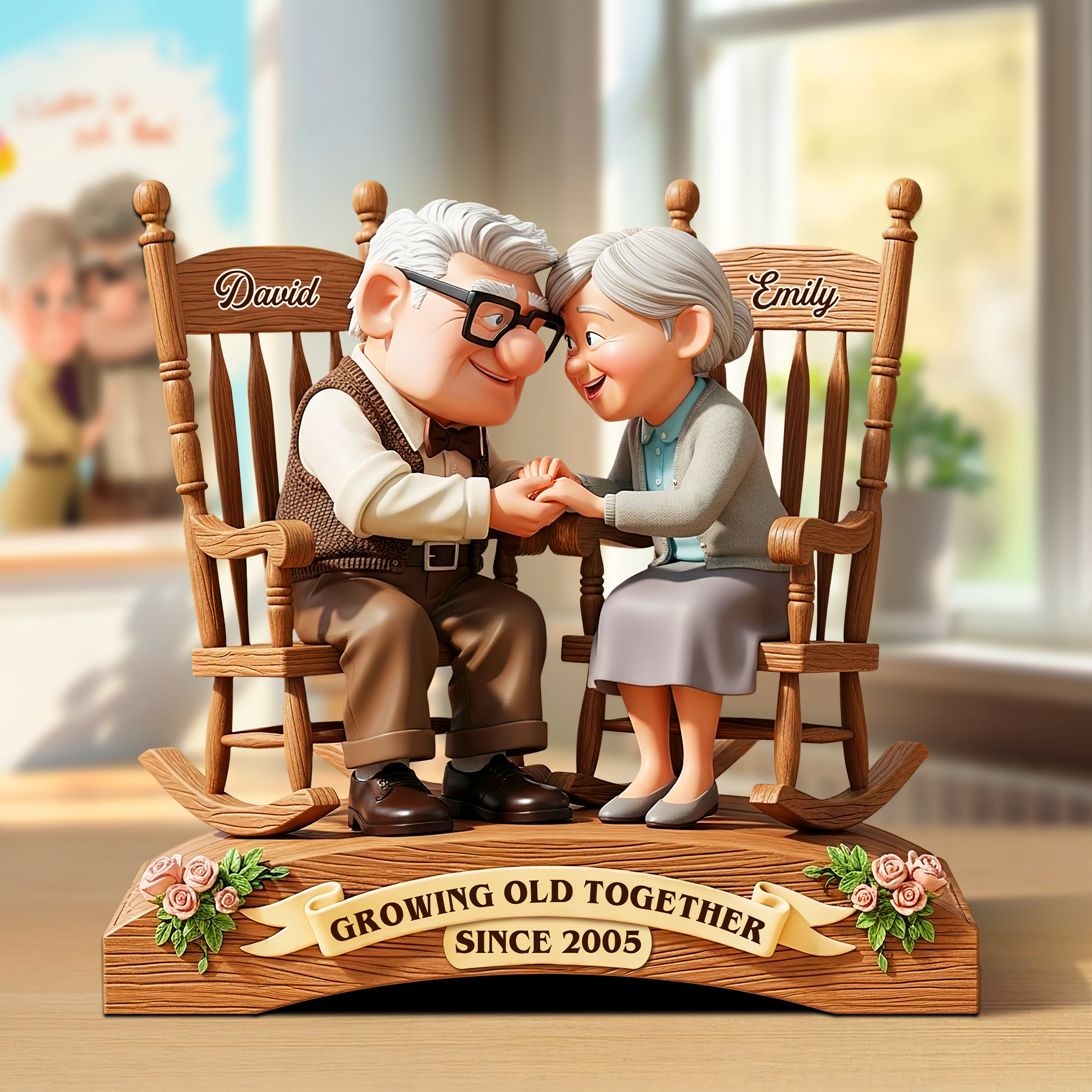 Growing Old Together - Personalized Acrylic Plaque for Couples Shaped Plaques PopCulturePrints