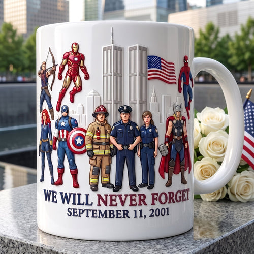 “We Will Never Forget” – Personalized Tribute Mug for Patriots Coffee Mug PopCulturePrints