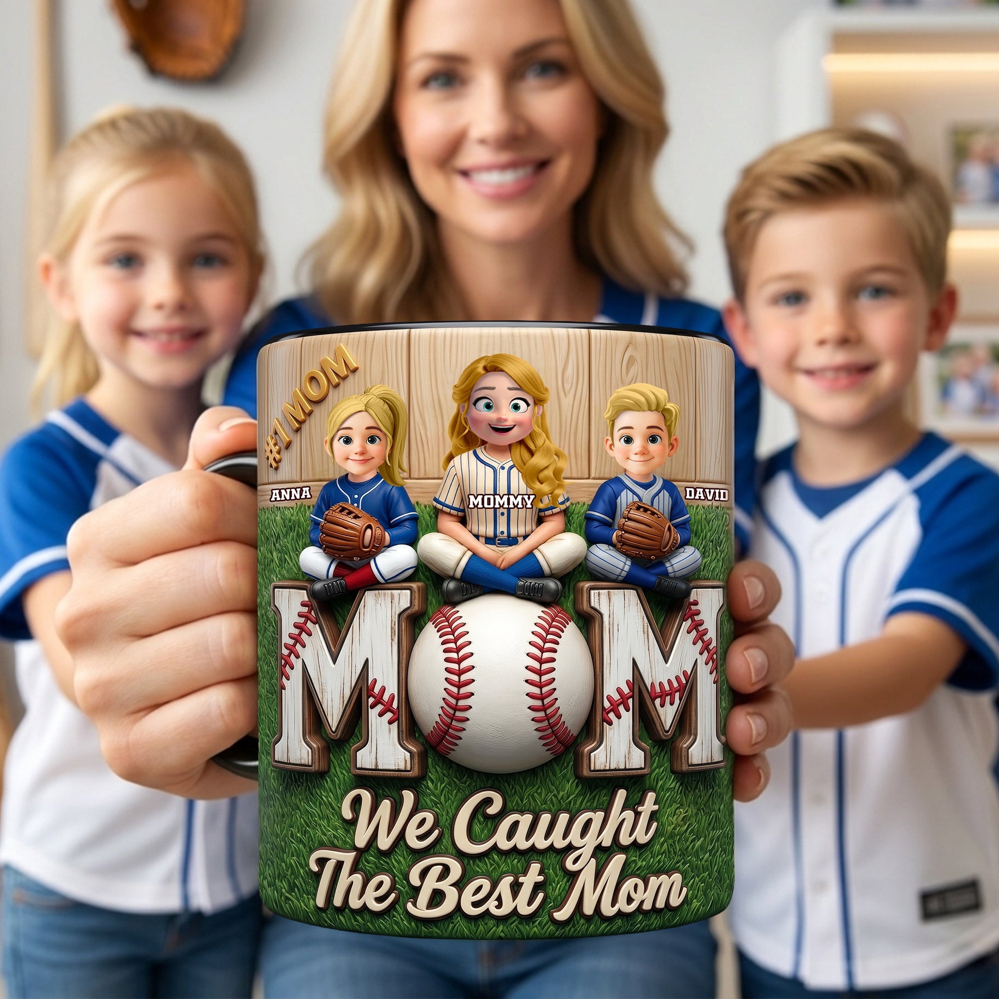 We Caught The Best Mom - Personalized Proud Baseball Mom Magic Coffee Mug Coffee Mug PopCulturePrints