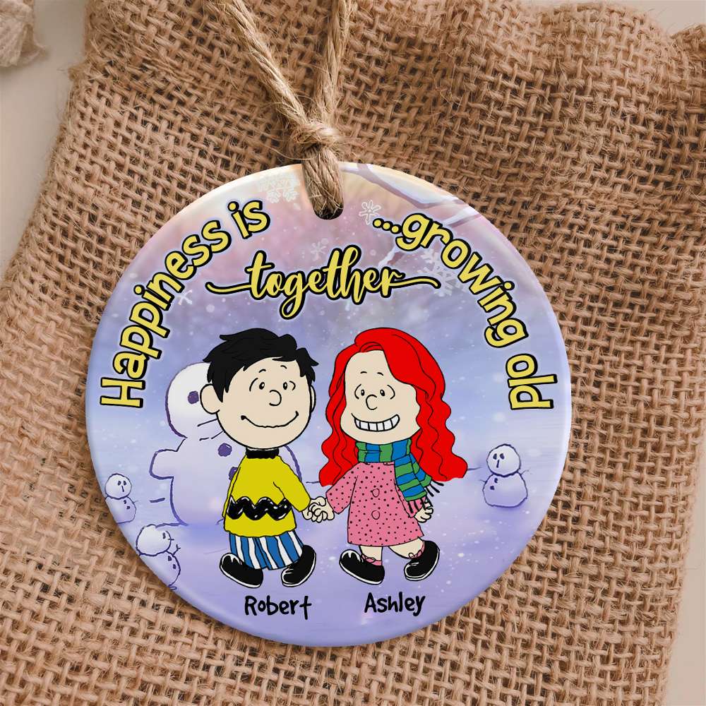 Personalized Hand In Hand Couple Christmas Ornament