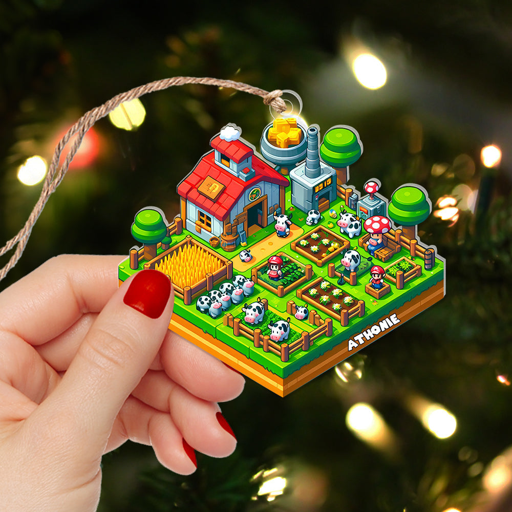 Personalized Gaming Farm Christmas Ornament Ornament PopCulturePrints