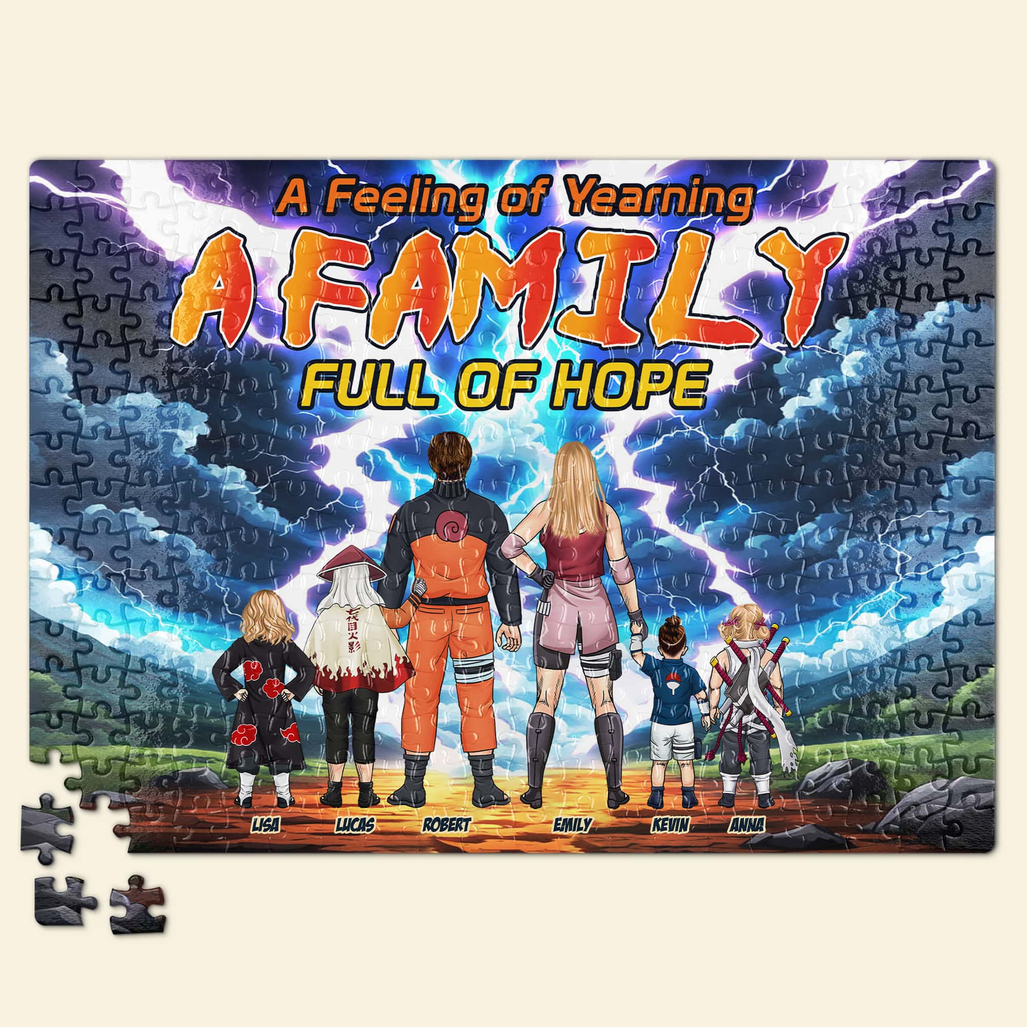 Custom Anime Family Jigsaw Puzzle - A Family Full of Hope Jigsaw Puzzles PopCulturePrints