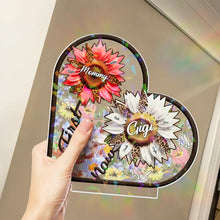 Load image into Gallery viewer, “Sunshine in Every Style - Personalized Sunflower First Mom Now Grandma 3D Effect” - Custom Holographic Acrylic Plaque for Mom and Grandma Holographic Acrylic Plaque PopCulturePrints
