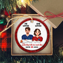 Load image into Gallery viewer, Customized Christmas Ornaments for Football-Loving Couples - Valentine&#39;s Day Gifts Ornament PopCulturePrints
