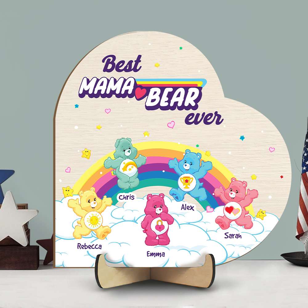 Best Mama Bear Ever Personalized Wooden Sign Wood Sign PopCulturePrints