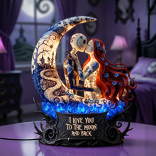 Load image into Gallery viewer, "I Love You to the Moon and Back" - Dark Romance Couple Light Box - Personalized Gift for Couples
