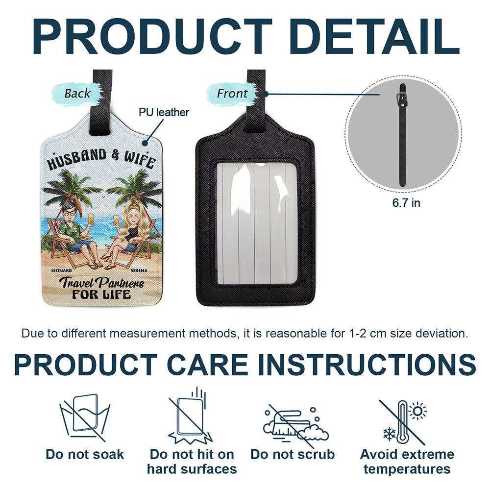 Travel Partners For Life - Personalized Luggage Tag Luggage Tag PopCulturePrints