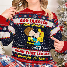 Load image into Gallery viewer, Personalized Couple&#39;s Ugly Christmas Sweater - Cartoon Love
