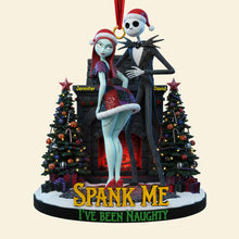 Load image into Gallery viewer, Spank Me, I&#39;ve Been Naughty - Personalized Naughty Couple Christmas Ornament Ornament PopCulturePrints
