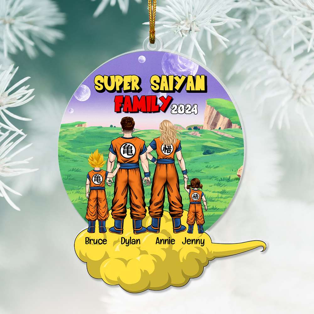 Custom Super Saiyan Family Acrylic Ornament 2024 Ornament PopCulturePrints