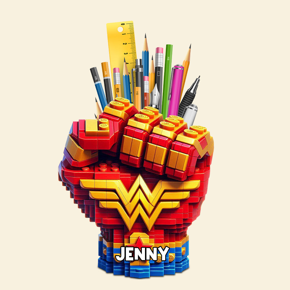 Super Fist Bump Wooden Pen Holder - A Fun and Personalized Gift for Kids Pen Holder PopCulturePrints