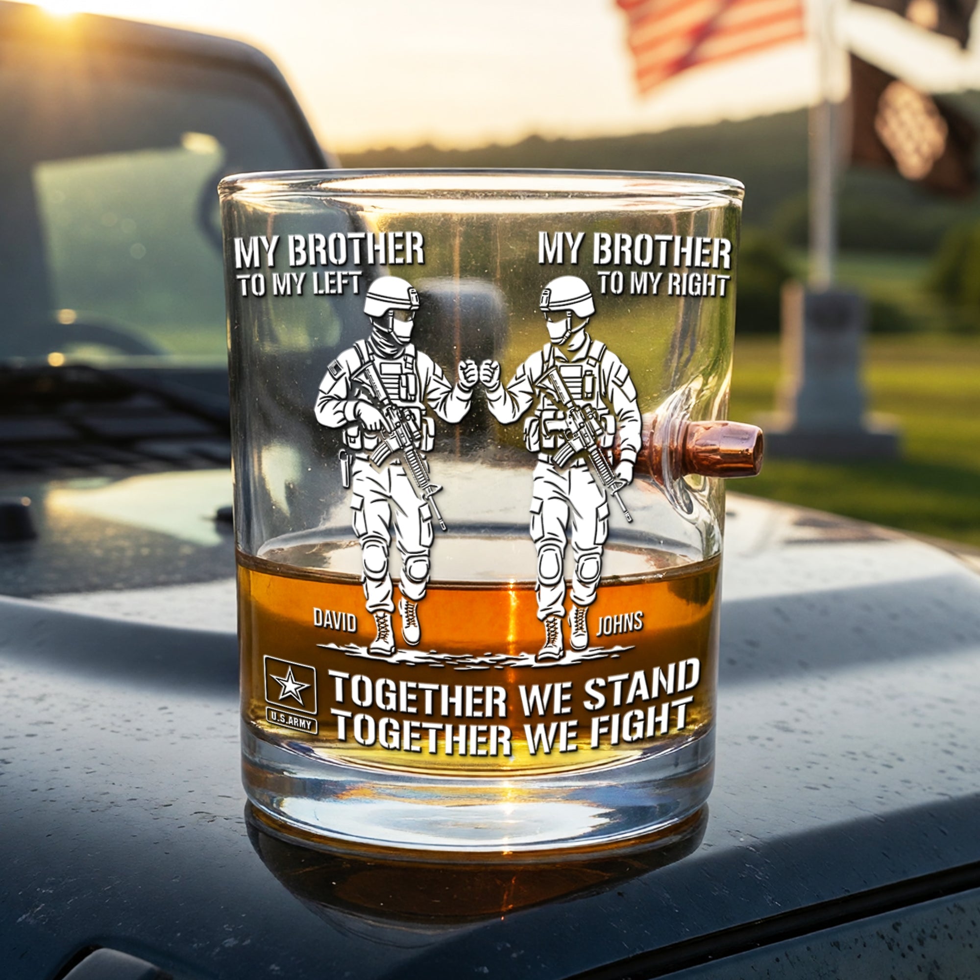Fist Bump Dual Team Round Glass - Personalized Gift for Sport Lovers