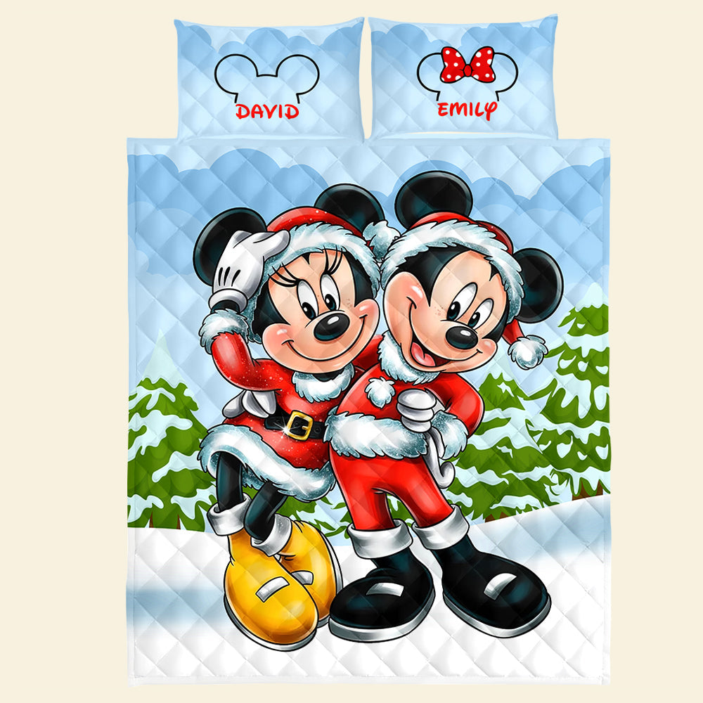 Personalized Christmas Quilt Set for Couples | Valentine's Day Gifts | Festive Gifts Blanket PopCulturePrints