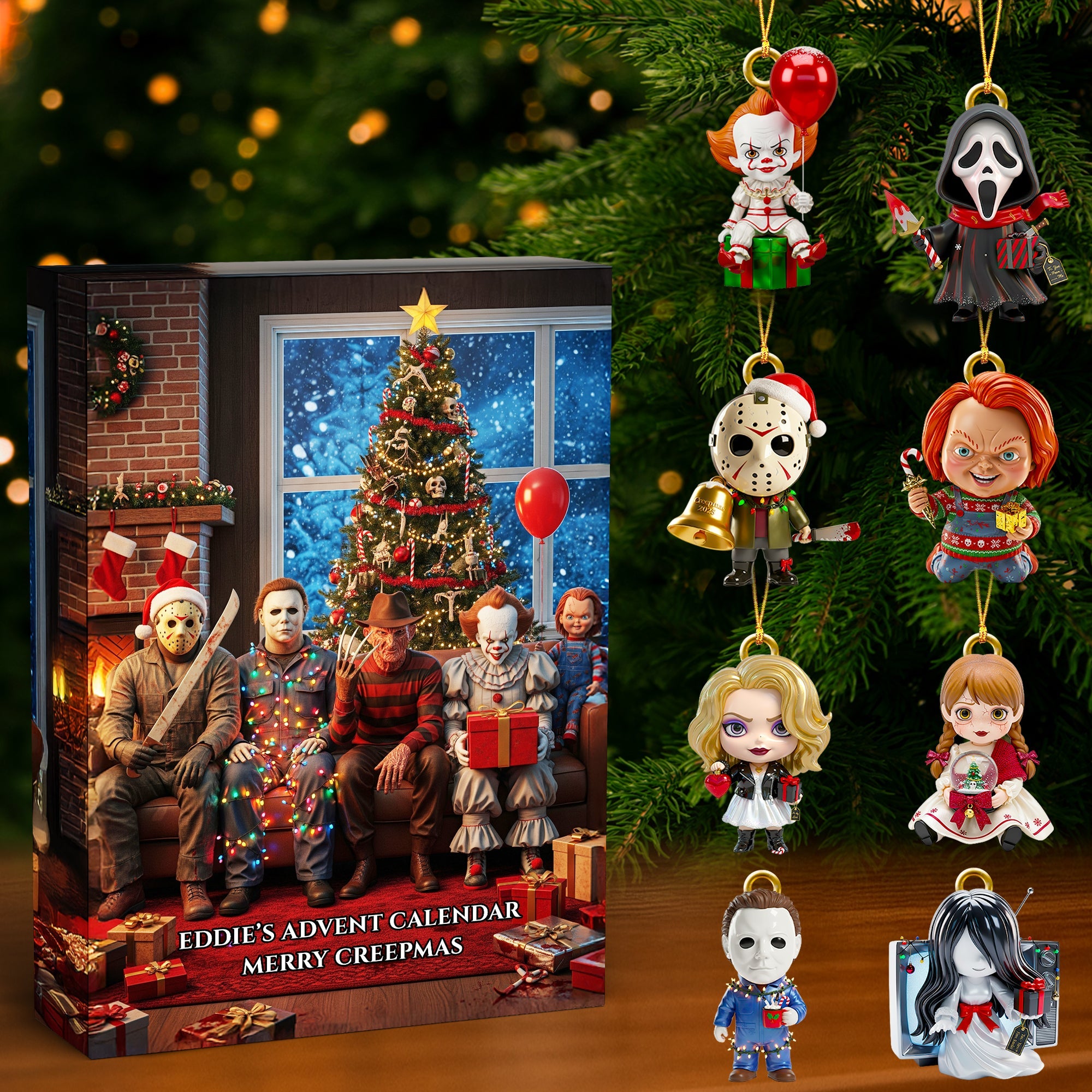 "Embrace the Horror This Christmas!" - Horror Christmas Advent Calendar Blind Box - Personalized Gifts for Movie Fans Advent Calendar PopCulturePrints