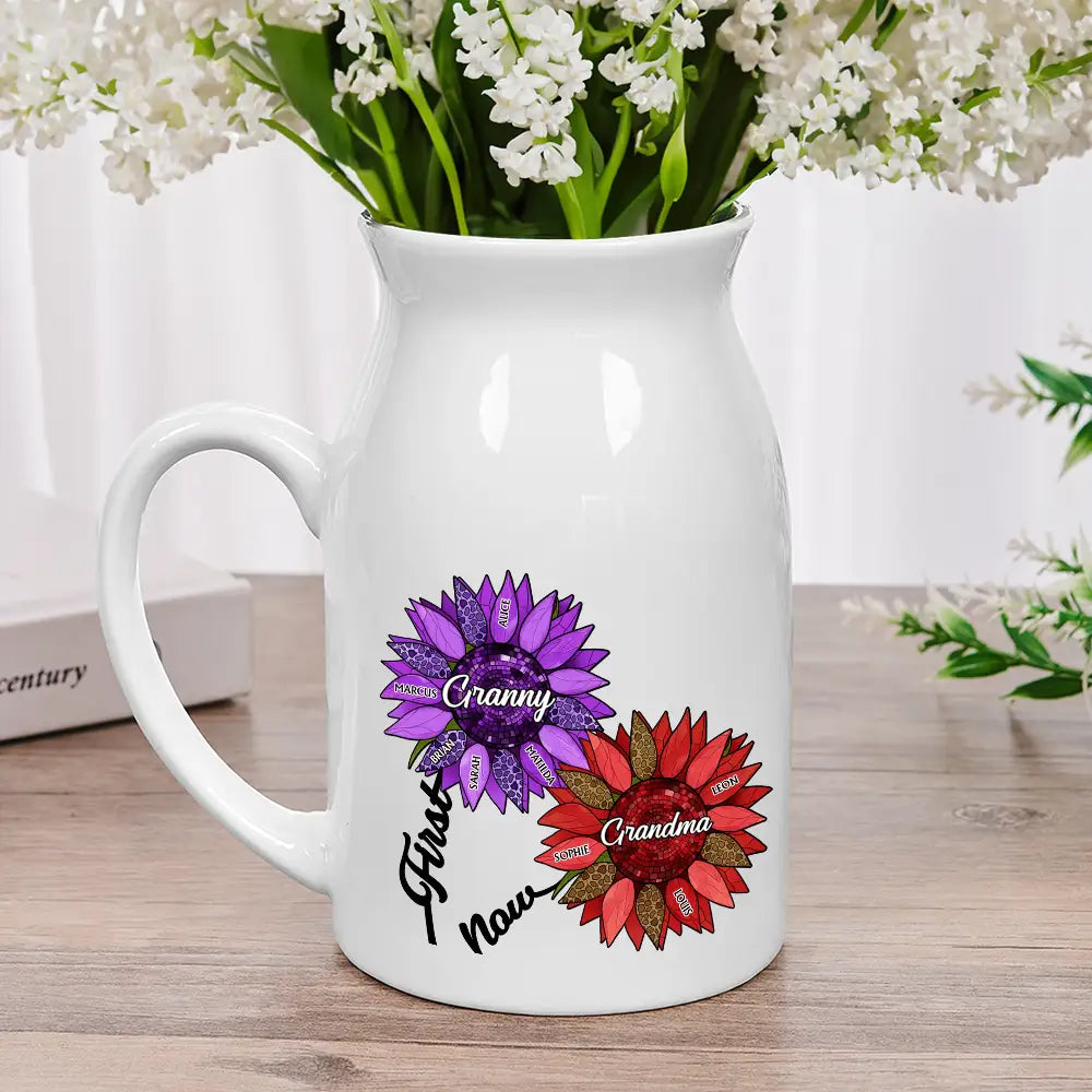 "Celebrate Love with Sunflowers" - Personalized Ceramic Flower Vase - Perfect Gift for Mom, Grandma, and Aunties Flower Vase PopCulturePrints