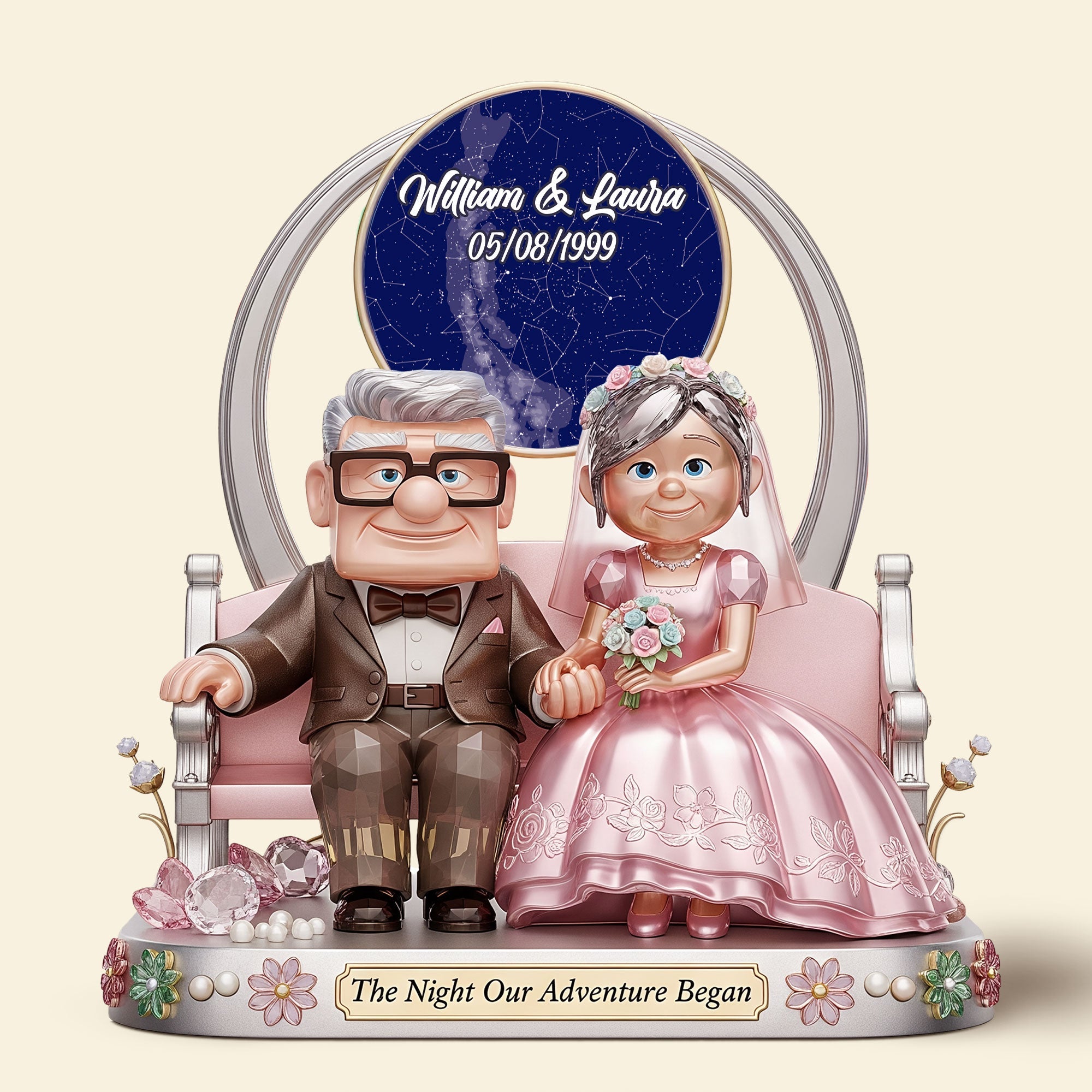 The Night Our Adventure Began - Personalized Old Couple Plaque Shaped Plaques PopCulturePrints