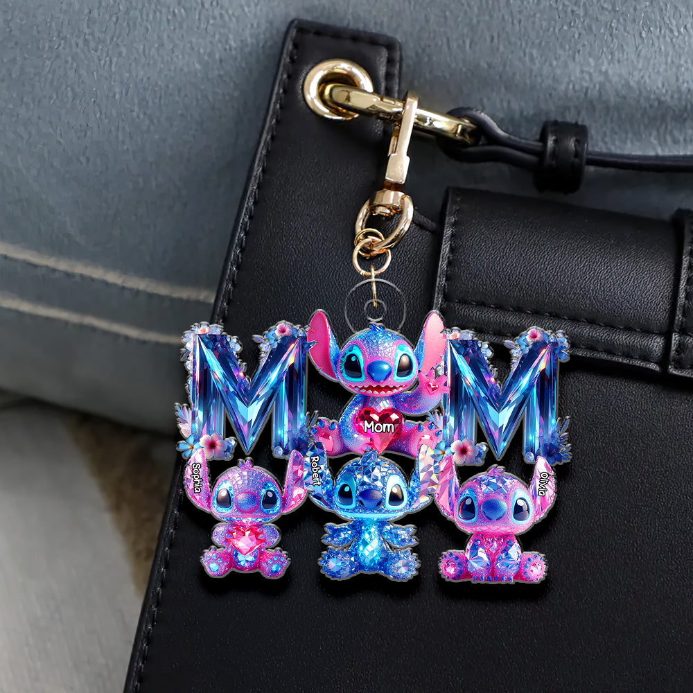 "Mom's Love Shines Bright" - Personalized Keychain for Moms, Gifts for Mom and Grandma Keychains PopCulturePrints