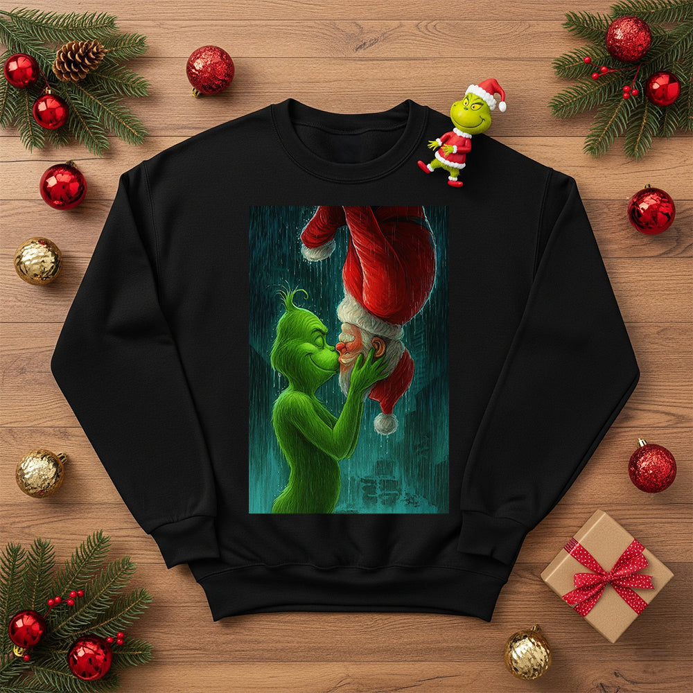 Embrace the Holiday Spirit: Unique Santa Grinch Sweatshirt - Personalized Gift for Christmas Lovers Shirts PopCulturePrints