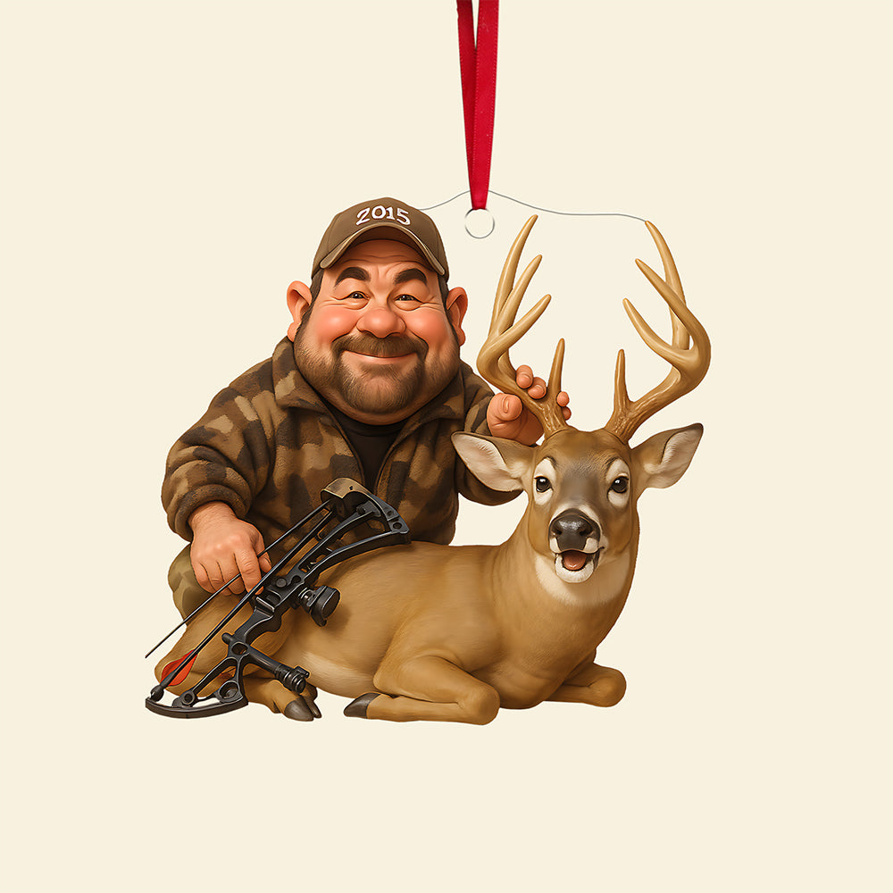 “Capture the Adventure” - Custom Caricature Art Hunting Ornament - Personalized Gifts for Hunting Enthusiasts Ornament PopCulturePrints