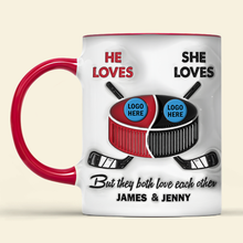 Load image into Gallery viewer, Personalized Ice Hockey Mug for Couples - Unique Valentine&#39;s Day Gifts Coffee Mug PopCulturePrints
