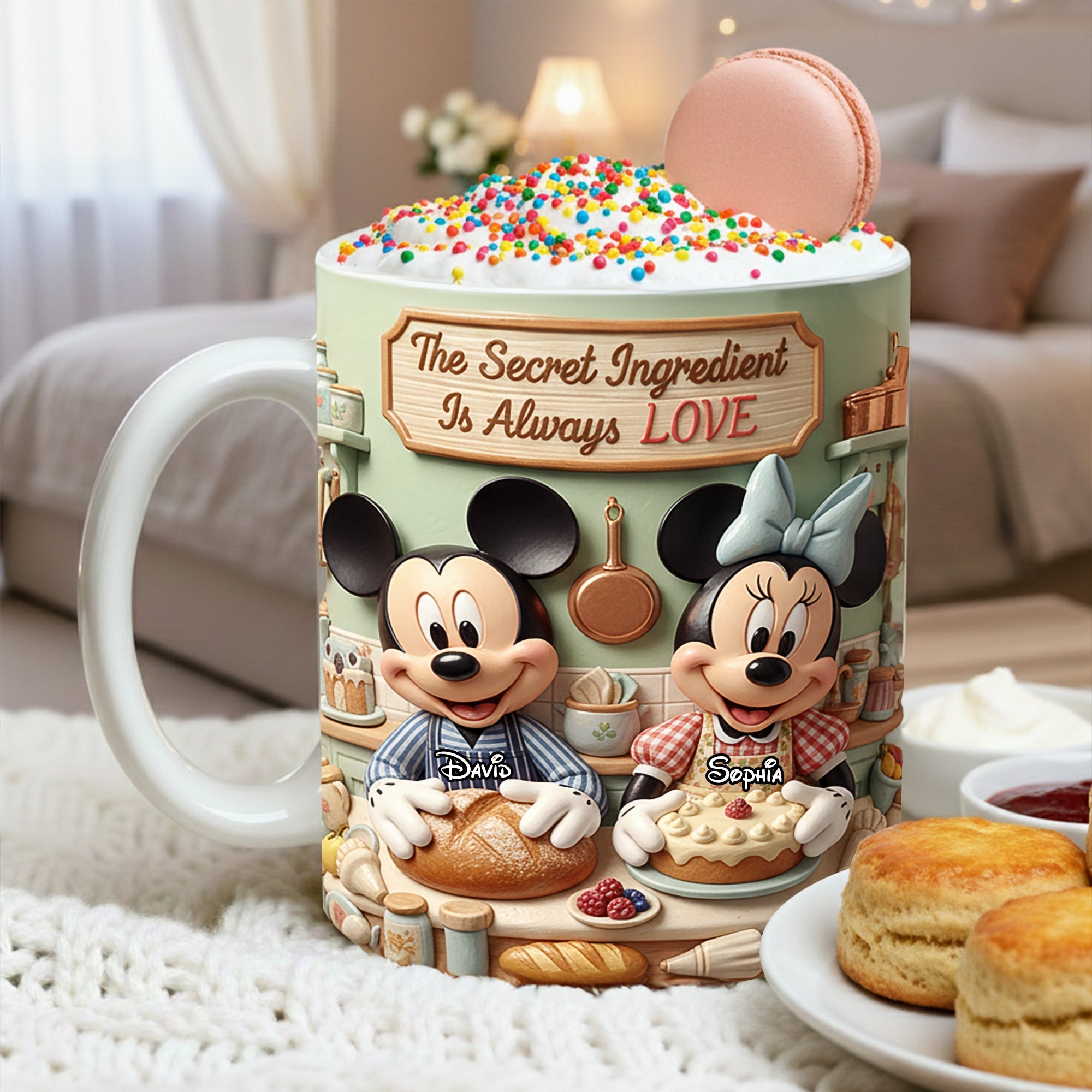 The Secret Ingredient Is Always LOVE - Personalized Sweet Baking Coffee Mug for Couples Coffee Mug PopCulturePrints