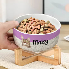 Load image into Gallery viewer, “Make Mealtime Special” - Custom Photo Pet Bowl with Name - Perfect Gift for Pet Lovers Pet Bowl PopCulturePrints
