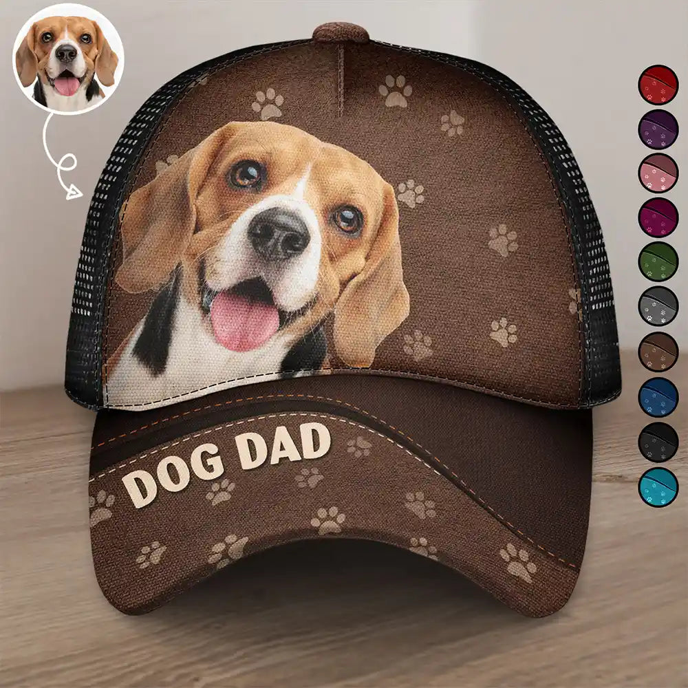 Personalized Dog Dad Cap - Custom Photo Mesh-back Casual Cap for Proud Dog Parents Mesh-back Casual Cap PopCulturePrints