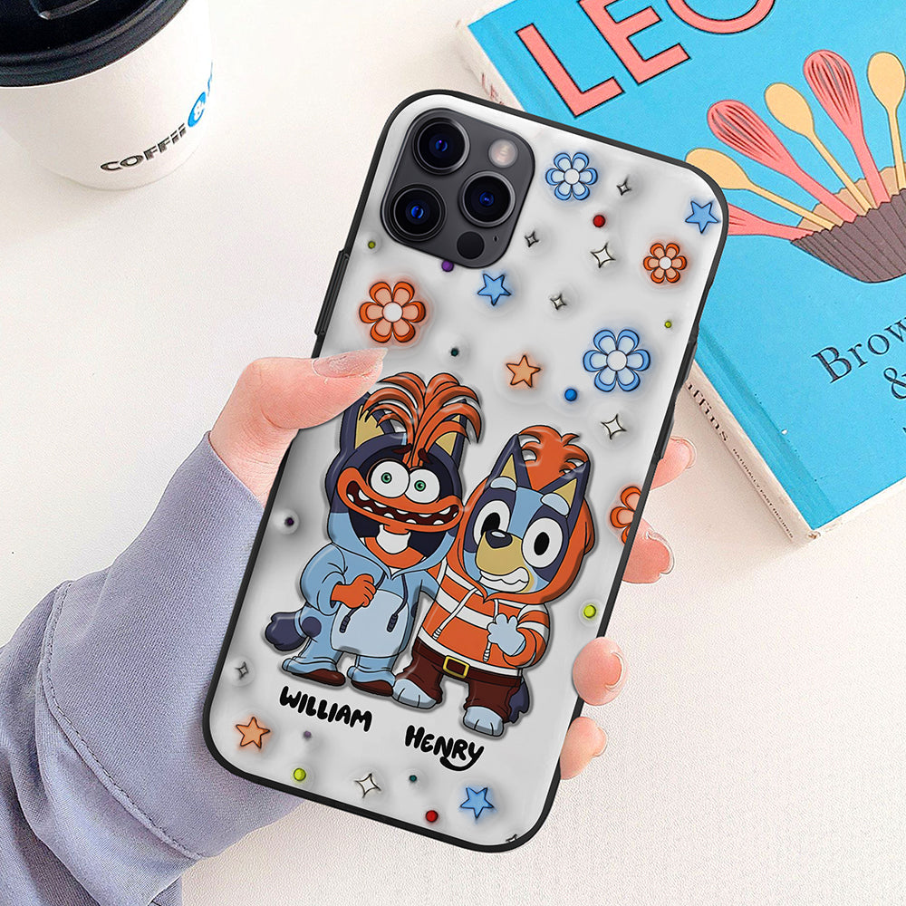 Custom Cartoon Friends Phone Case - Personalized with Names